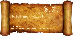 Weidinger Kitti névjegykártya